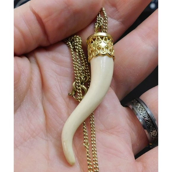 Carved Tusk Necklace - Picture 1 of 5